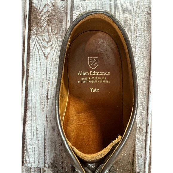 Allen Edmonds Tate Wing Tip Brogue leather dress shoes Size 9.5 D color Brown - Picture 7 of 8